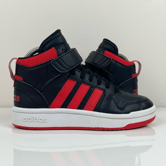 adidas Other - Adidas Boys Postmove Mid Bred Black & Red Athletic Basketball Shoes Size 4.0
